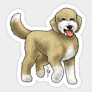 Dog - Sheepadoodle - Tan and White Sticker